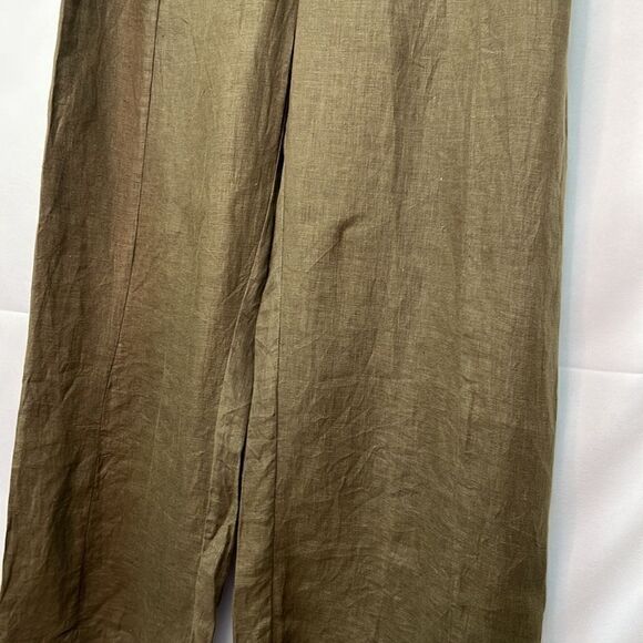 Mila Olive Green linen pull on pants size XS NWOT - Picture 4 of 13